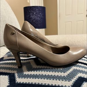 Tan Low-Heel Pumps